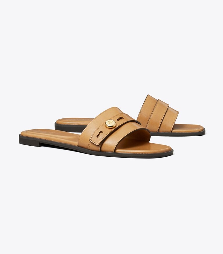 Tory Burch diseñador sandalias Sandalia Romy en TIRAMISU ángulo
