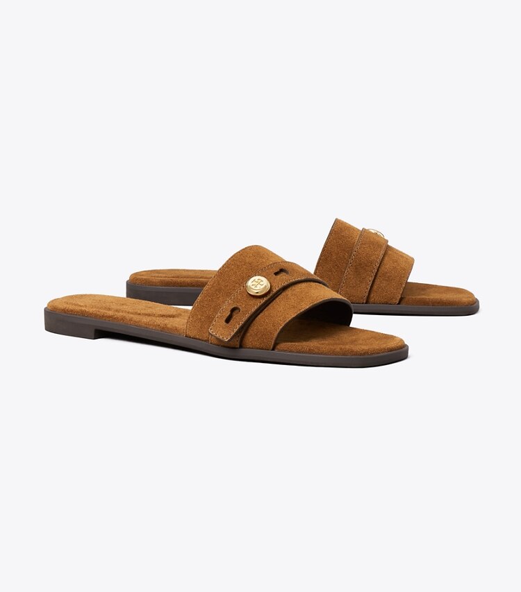 Tory Burch diseñador sandalias Sandalia Romy en Caramel ángulo