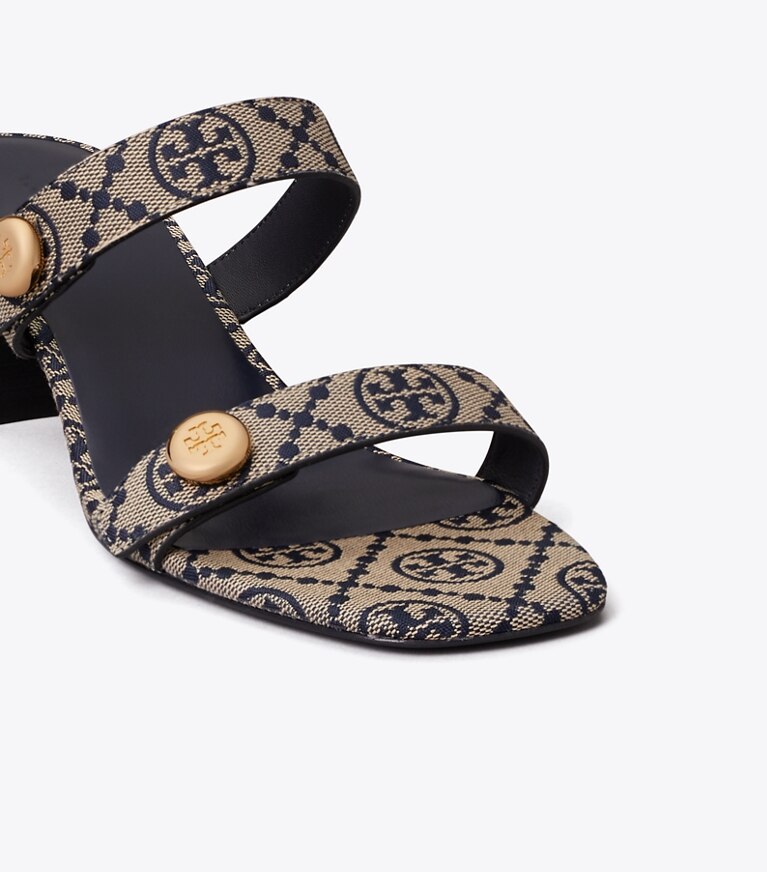 Tory Burch diseñador sandalias Sandalia Romy City en T MONO PERFECT NAVY detalle