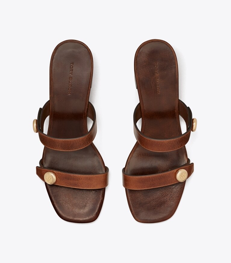 Tory Burch diseñador sandalias Sandalia Romy City en MILK CHOCOLATE vista superior