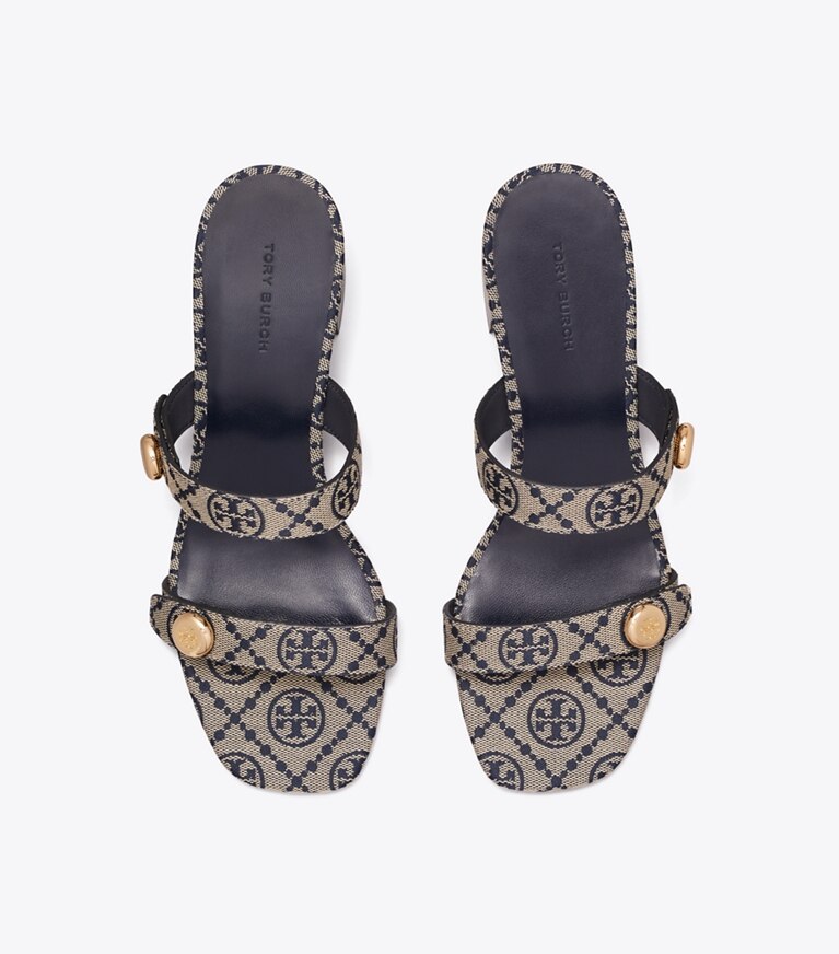 Tory Burch diseñador sandalias Sandalia Romy City en T MONO PERFECT NAVY vista superior