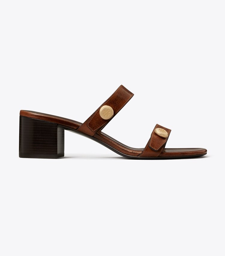 Tory Burch diseñador sandalias Sandalia Romy City en MILK CHOCOLATE lateral