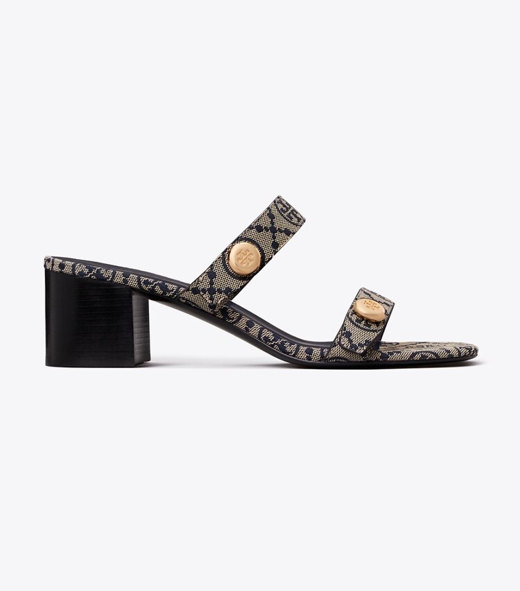 Tory Burch diseñador sandalias Sandalia Romy City en T MONO PERFECT NAVY lateral