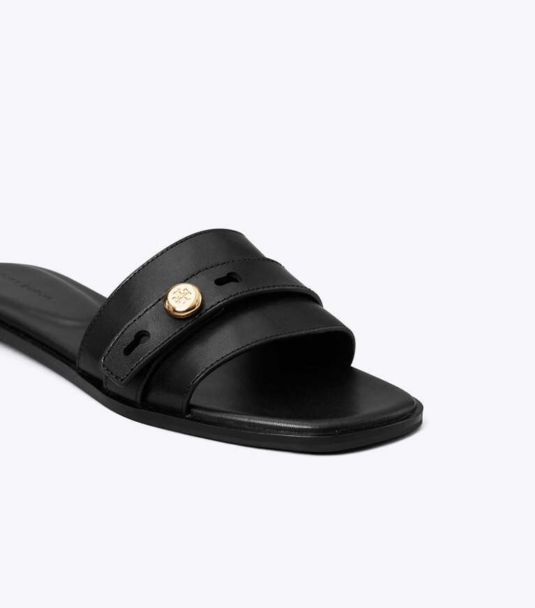 Tory Burch diseñador sandalias Sandalia Romy en PERFECT BLACK detalle