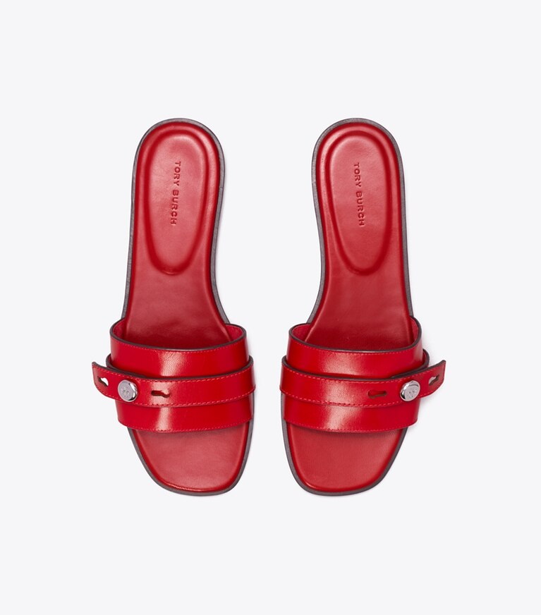 Tory Burch diseñador sandalias Sandalia Romy en TOUCAN RED vista superior