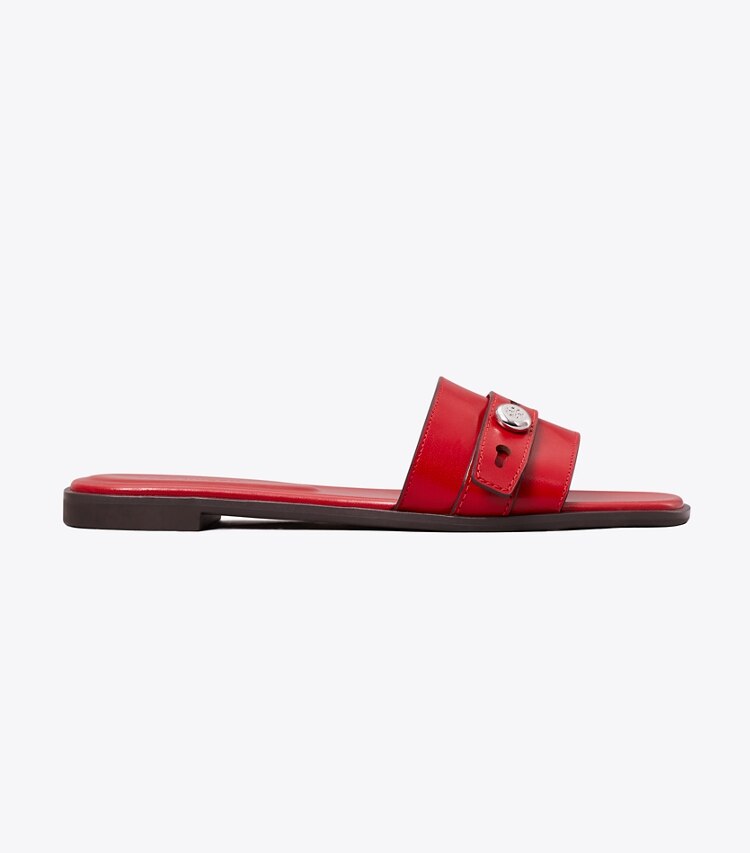 Tory Burch diseñador sandalias Sandalia Romy en TOUCAN RED lateral