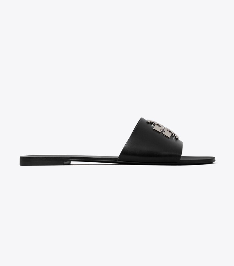 Tory Burch diseñador sandalias Sandalias Charlie Cuoio en PERFECT BLACK lateral