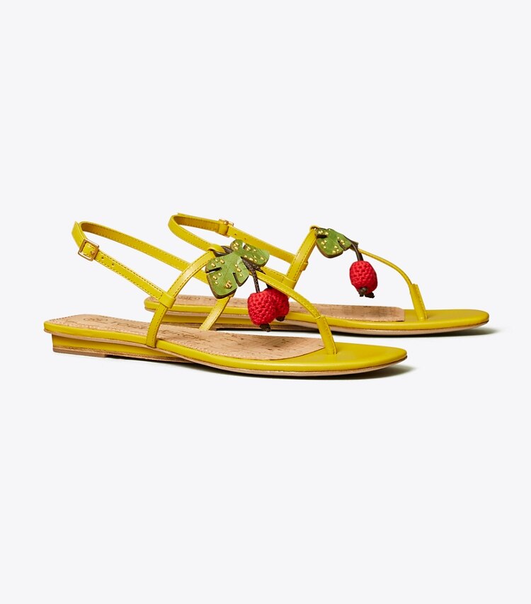 Tory Burch diseñador sandalias Sandalias Cherry en Pear ángulo