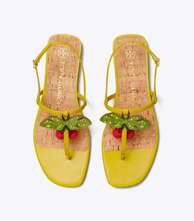Tory Burch diseñador sandalias Sandalias Cherry en Pear desde arriba