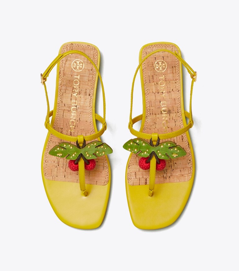 Tory Burch diseñador sandalias Sandalias Cherry en Pear desde arriba