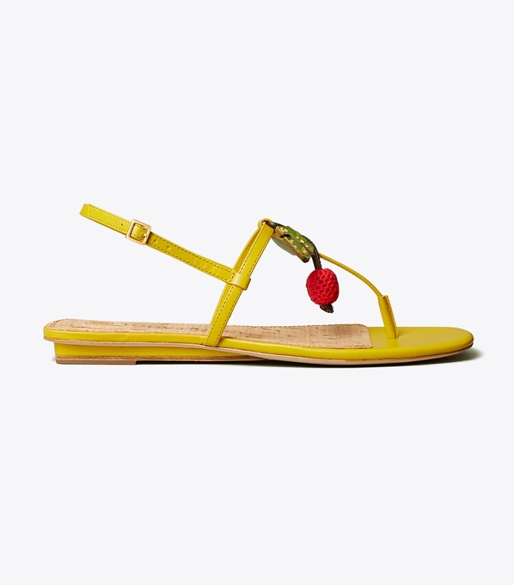 Tory Burch diseñador sandalias Sandalias Cherry en Pear lateral