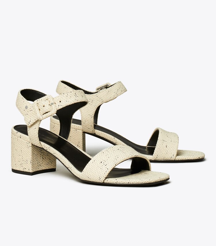 Tory Burch diseñador sandalias Sandalias City doble T en GRAIN ángulo