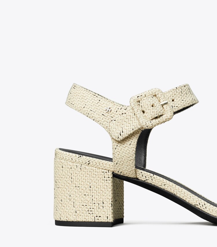 Tory Burch diseñador sandalias Sandalias City doble T en GRAIN detalle