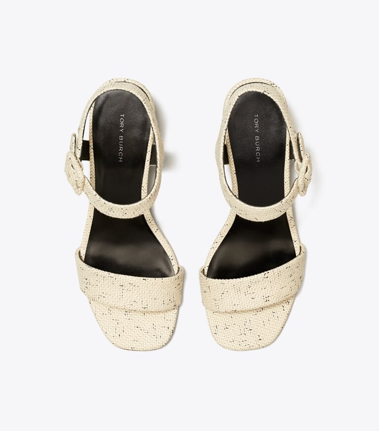 Tory Burch diseñador sandalias Sandalias City doble T en GRAIN vista superior