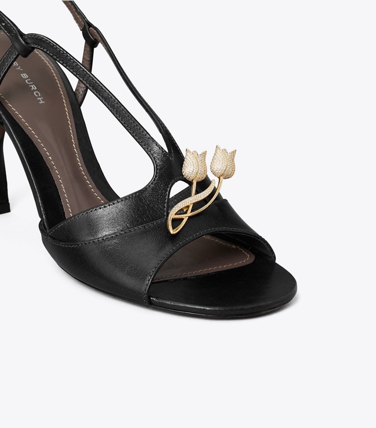 Tory Burch diseñador sandalias Sandalias con tacón Twisted en BLACK detalle