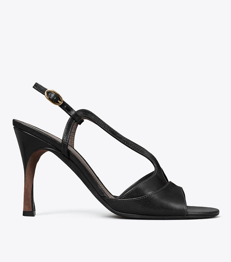 Tory Burch diseñador sandalias Sandalias con tacón Twisted en BLACK lateral