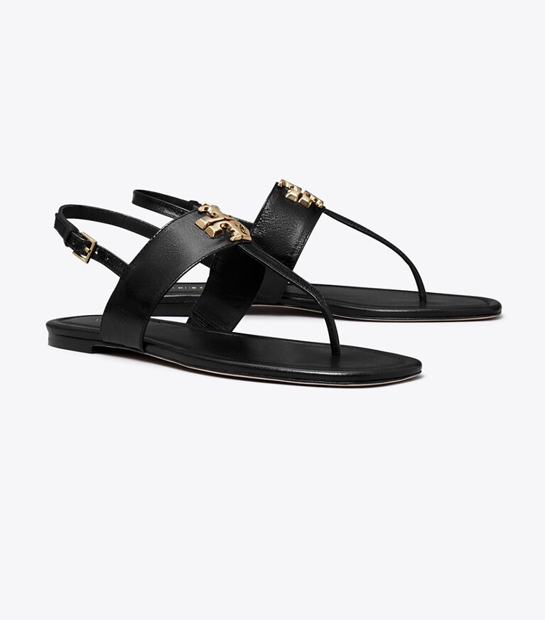 Tory Burch diseñador sandalias Sandalias con tira en T Eleanor en PERFECT BLACK ángulo