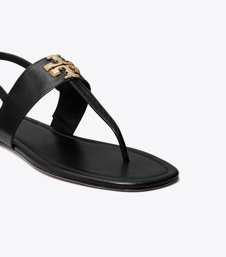 Tory Burch diseñador sandalias Sandalias con tira en T Eleanor en PERFECT BLACK detalle