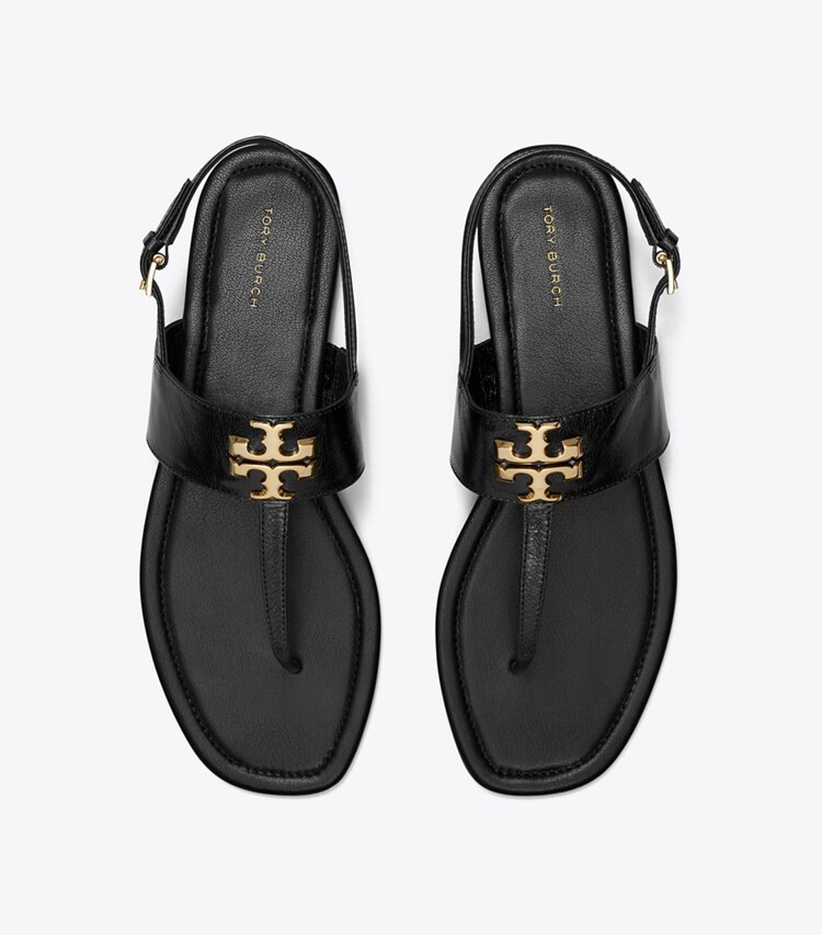 Tory Burch diseñador sandalias Sandalias con tira en T Eleanor en PERFECT BLACK desde arriba