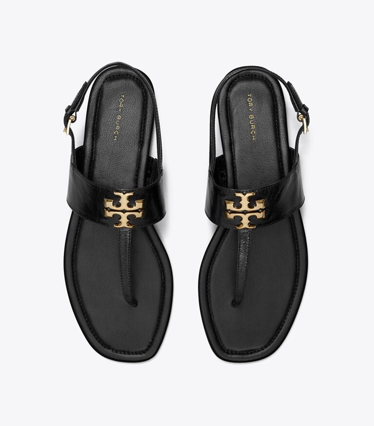 Tory Burch diseñador sandalias Sandalias con tira en T Eleanor en PERFECT BLACK desde arriba