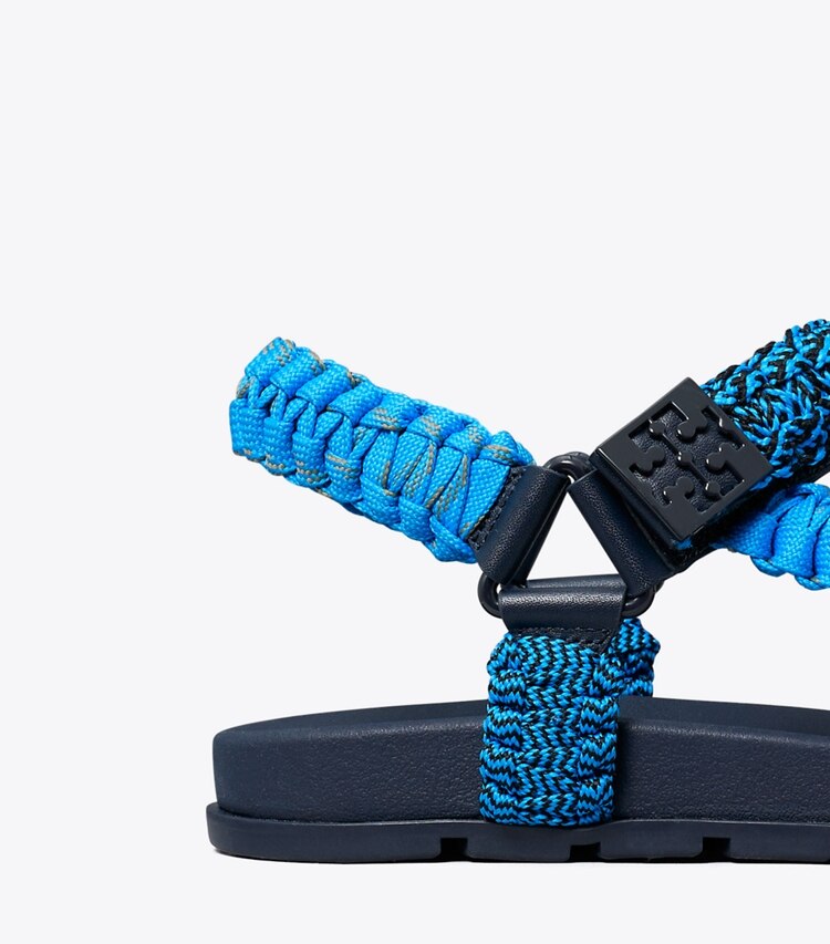Tory Burch diseñador sandalias Sandalias de cuerda Mellow Trail en BLUE MULTI / NEW NAVY detalle
