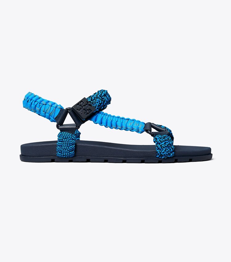 Tory Burch diseñador sandalias Sandalias de cuerda Mellow Trail en BLUE MULTI / NEW NAVY lateral