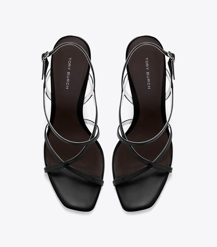 Tory Burch diseñador sandalias Sandalias de tacón con varias tiras en PERFECT BLACK vista superior