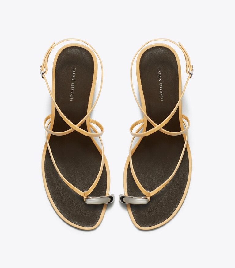 Tory Burch diseñador sandalias Sandalias de tacón con varias tiras Pierced en CANTUCCI / SILVER vista superior