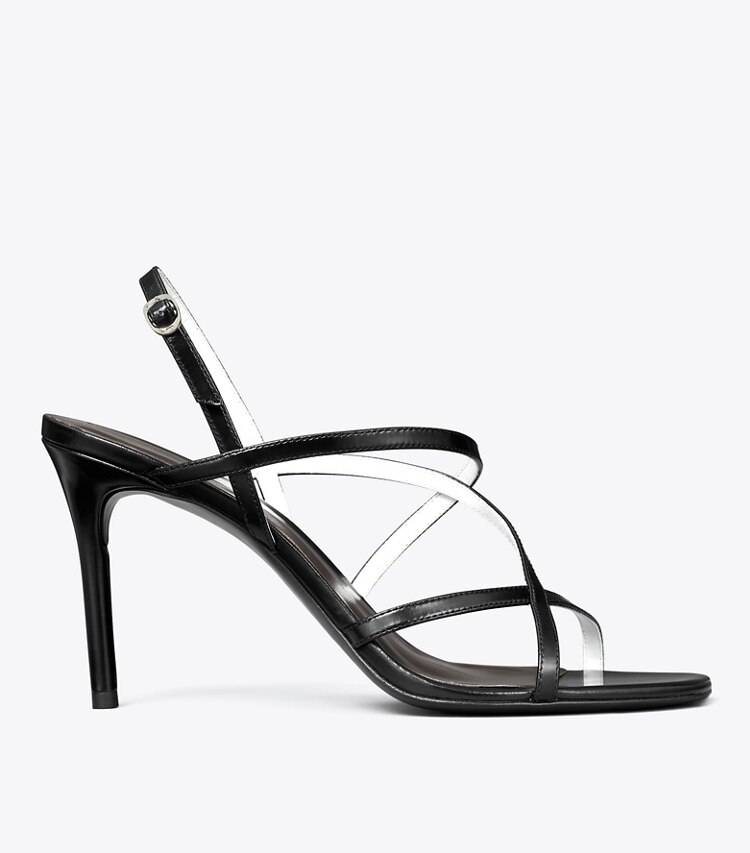 Tory Burch diseñador sandalias Sandalias de tacón con varias tiras en PERFECT BLACK lateral