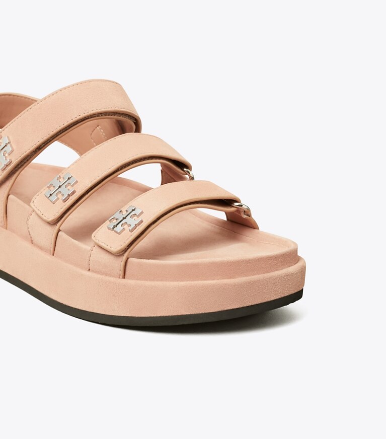 Tory Burch diseñador sandalias Sandalias de tres tiras Kira Sport en MALVA / SILVER detalle