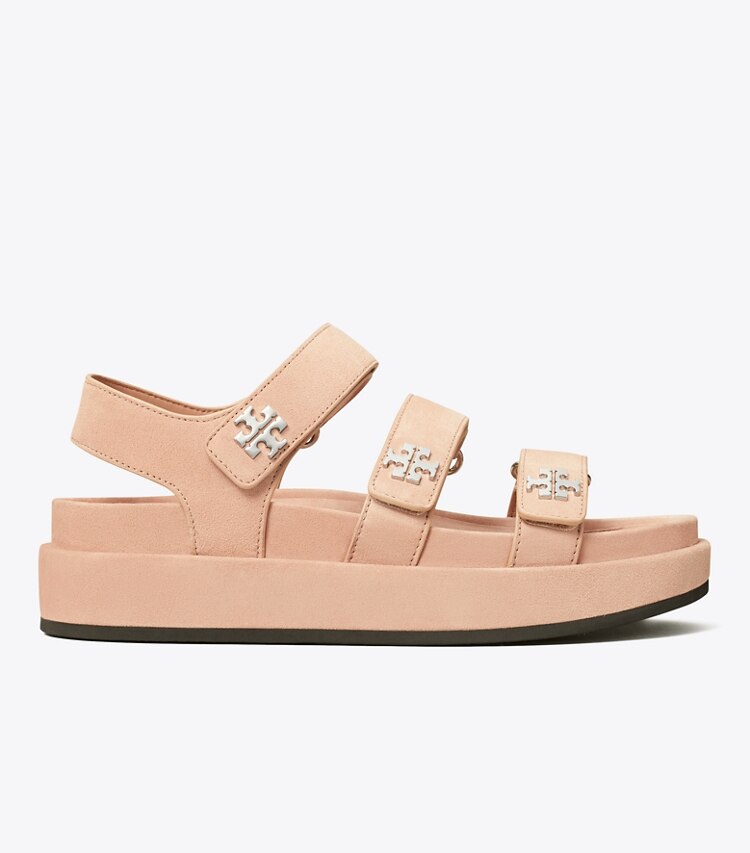 Tory Burch diseñador sandalias Sandalias de tres tiras Kira Sport en MALVA / SILVER lateral