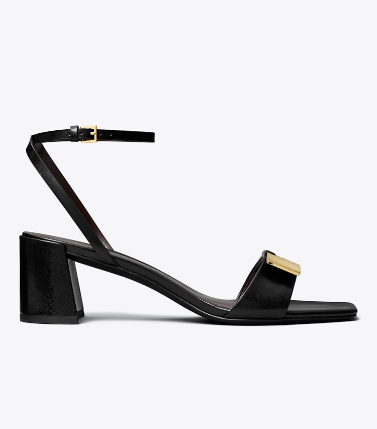 Tory Burch diseñador sandalias Sandalias Gigi en PERFECT BLACK / GOLD lateral