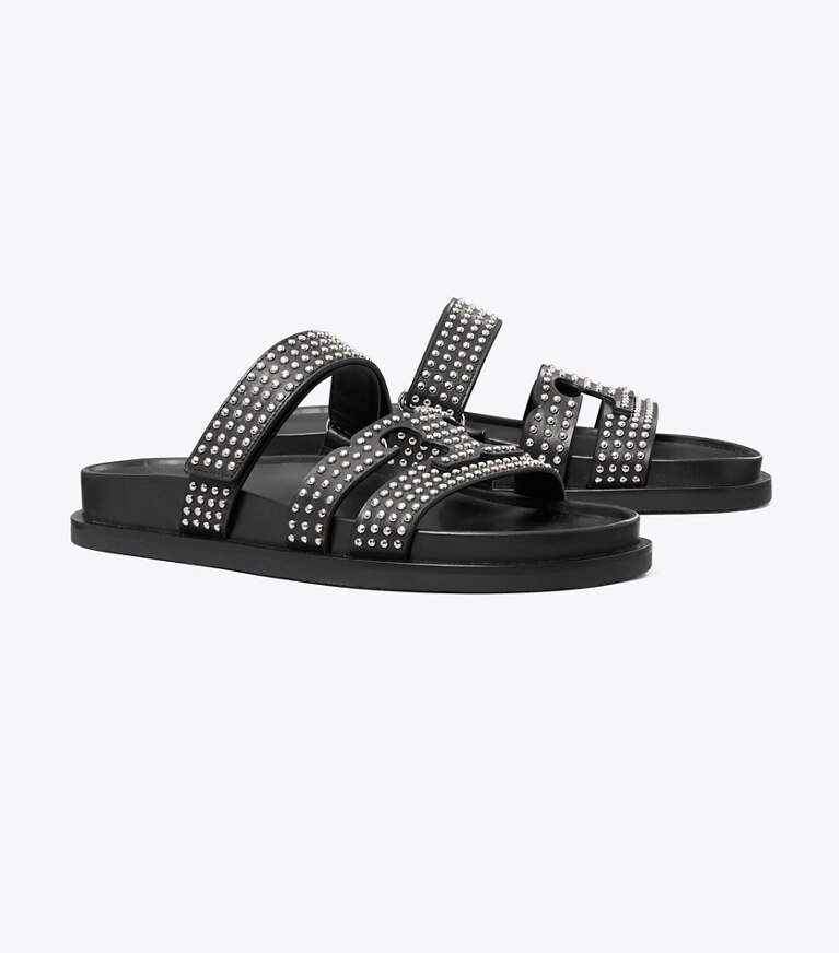 Tory Burch diseñador sandalias Sandalias Ines Sport con tachuelas en PERFECT BLACK ángulo
