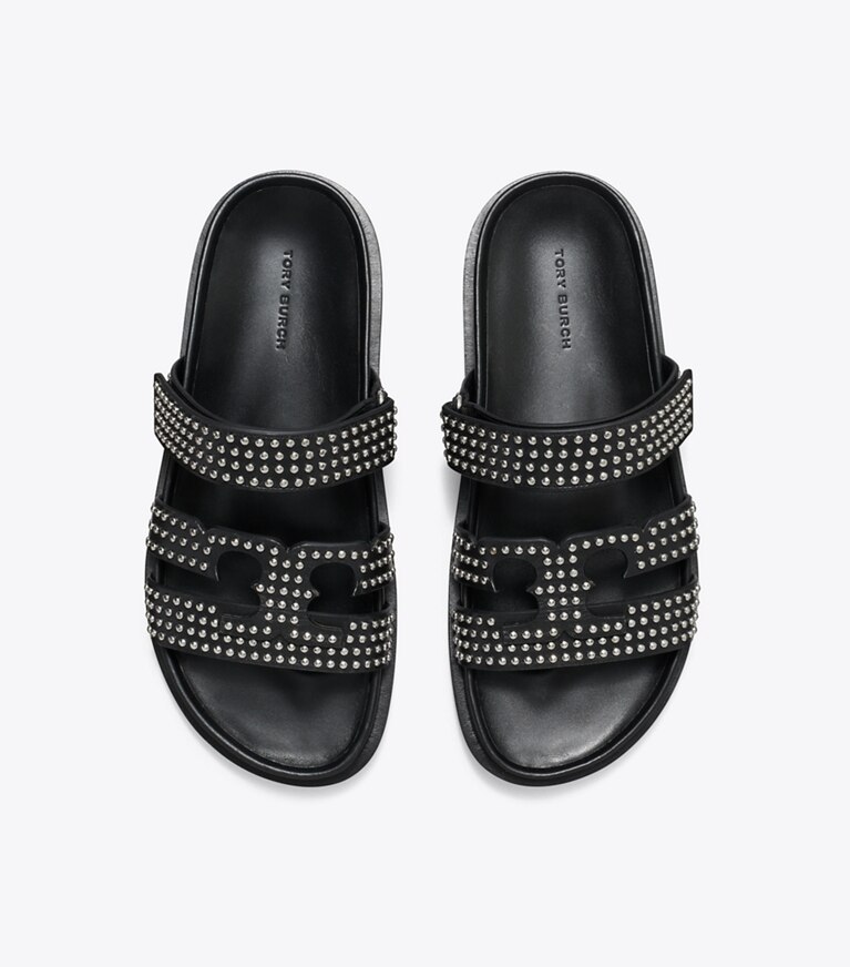 Tory Burch diseñador sandalias Sandalias Ines Sport con tachuelas en PERFECT BLACK vista superior