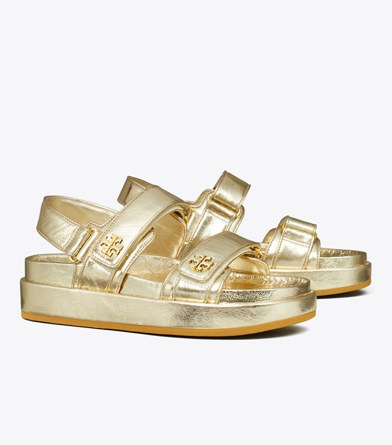 Tory Burch diseñador sandalias sandalias Kira Sport en SPARK GOLD ángulo