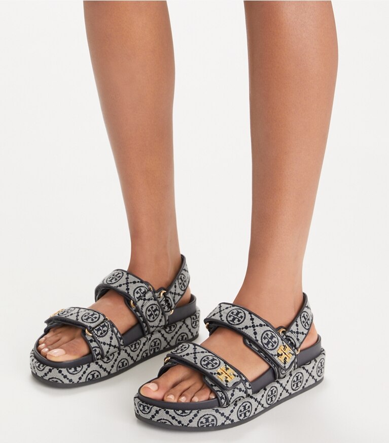 Tory Burch diseñador sandalias Sandalias Kira Sport con monograma T en PERFECT NAVY accesorio en modelo