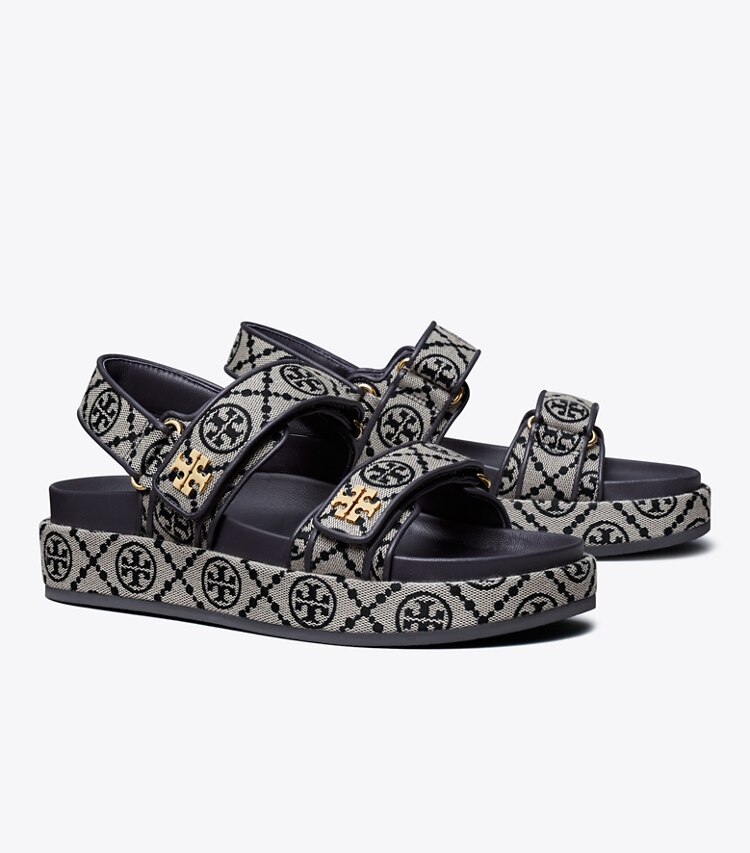 Tory Burch diseñador sandalias Sandalias Kira Sport con monograma T en PERFECT NAVY ángulo