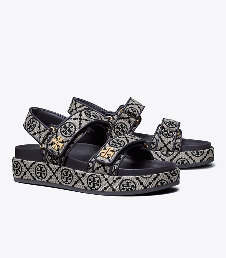 Tory Burch diseñador sandalias Sandalias Kira Sport con monograma T en PERFECT NAVY ángulo