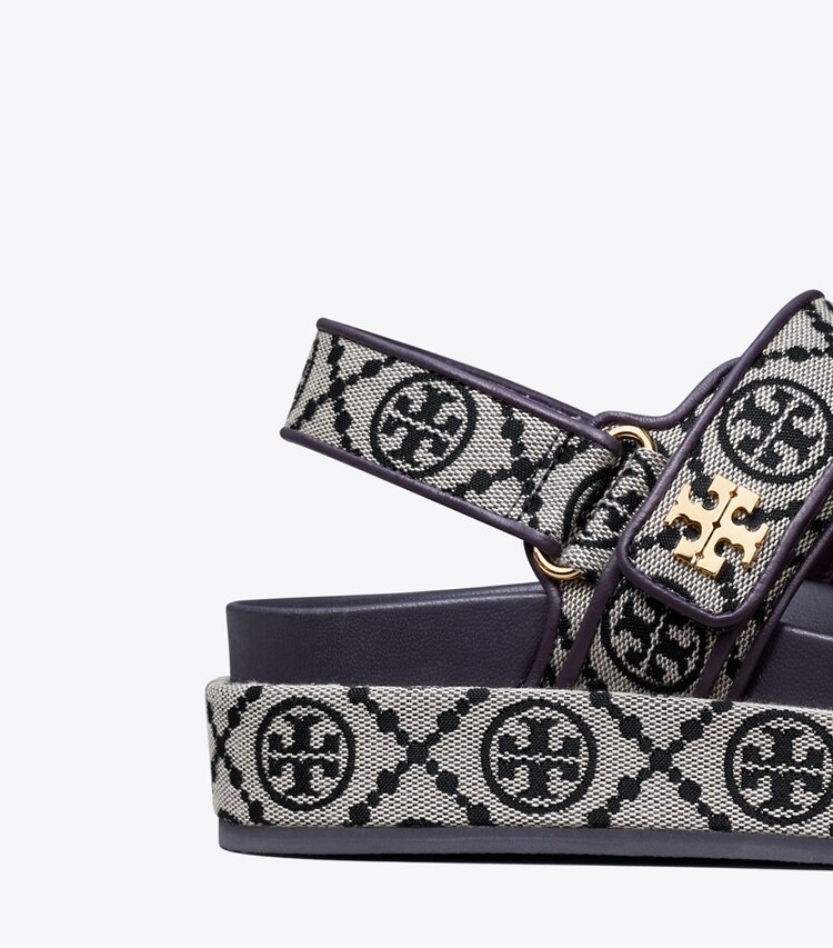 Tory Burch diseñador sandalias Sandalias Kira Sport con monograma T en PERFECT NAVY detalle