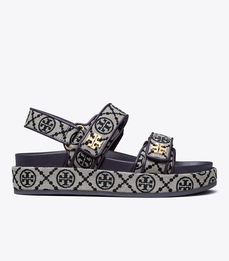 Tory Burch diseñador sandalias Sandalias Kira Sport con monograma T en PERFECT NAVY lateral