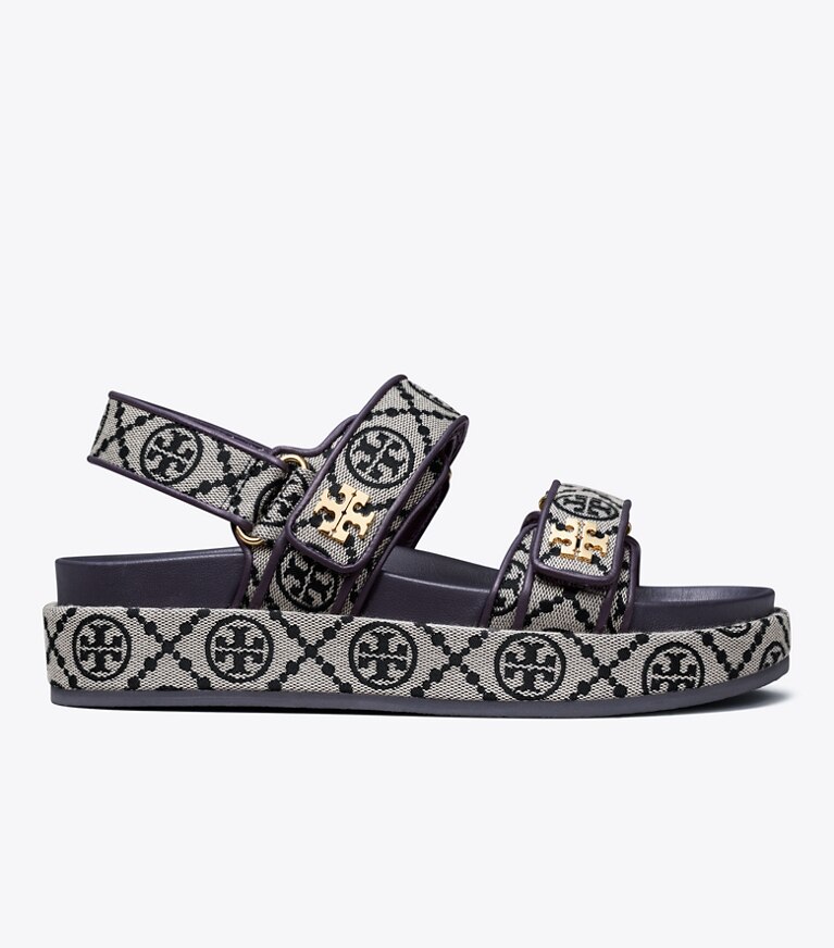 Tory Burch diseñador sandalias Sandalias Kira Sport con monograma T en PERFECT NAVY lateral