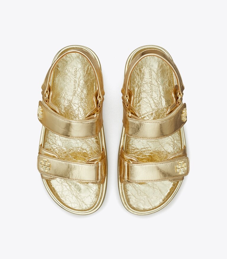 Tory Burch diseñador sandalias sandalias Kira Sport en SPARK GOLD desde arriba