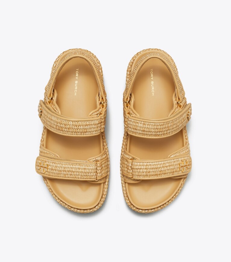 Tory Burch diseñador sandalias Sandalias Kira Sport en HAVANA SAND vista superior