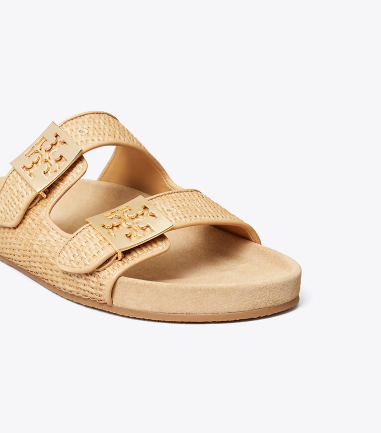 Tory Burch diseñador sandalias Sandalias Mellow de rafia en LIGHT CAMEL / LIGHT TEAK detalle