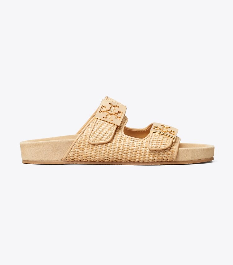 Tory Burch diseñador sandalias Sandalias Mellow de rafia en LIGHT CAMEL / LIGHT TEAK lateral
