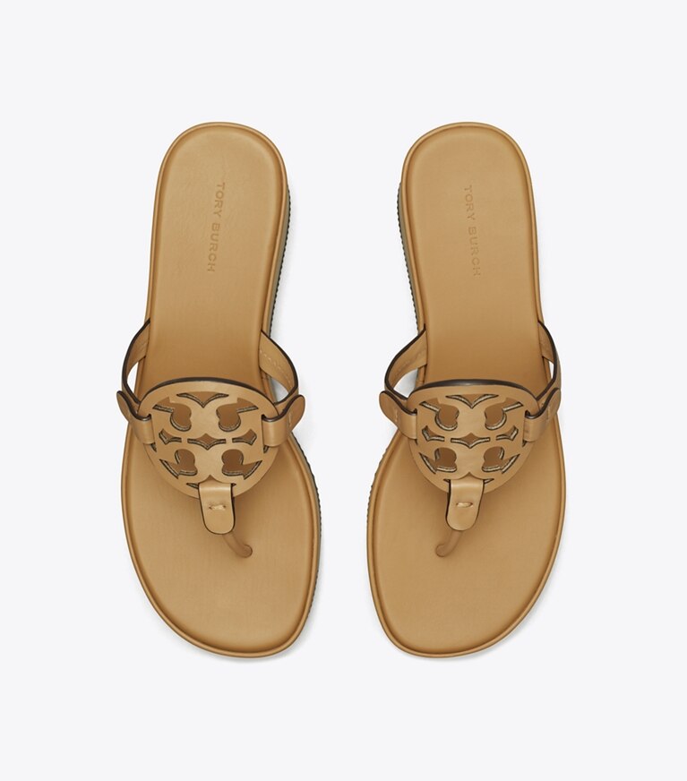 Tory Burch diseñador sandalias Sandalias Miller con cuña en GINGER SHORTBREAD vista superior