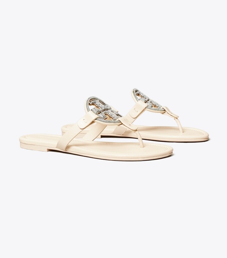 Tory Burch diseñador sandalias Sandalias Miller con pavé en New Cream ángulo