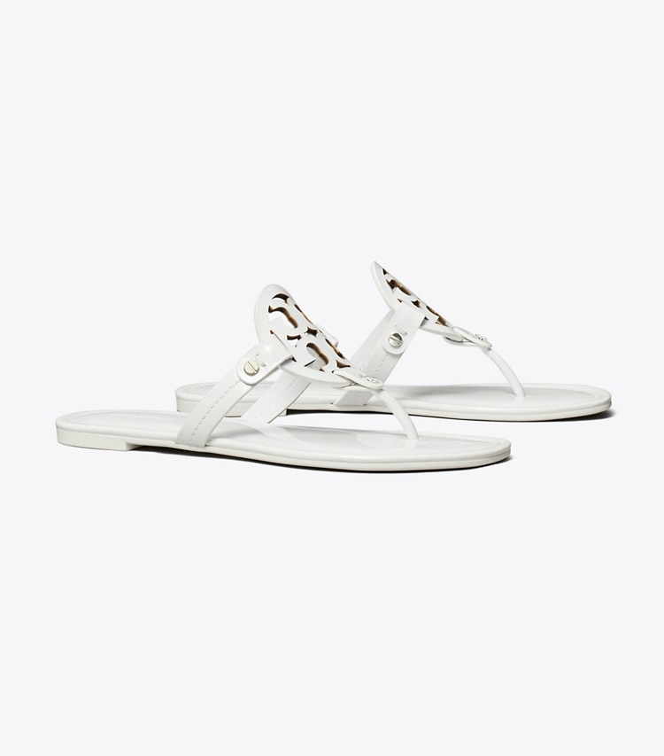 Tory Burch diseñador sandalias Sandalias Miller de charol en Optic White ángulo