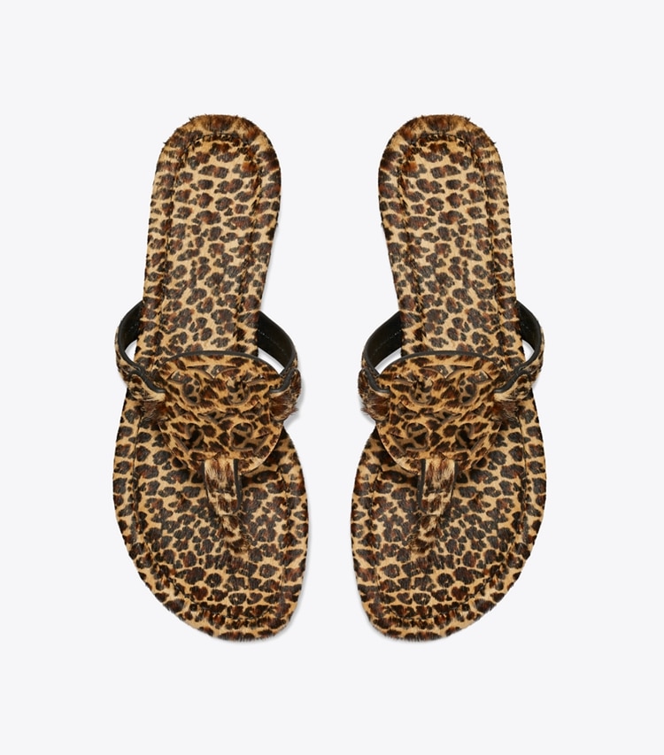 Tory Burch diseñador sandalias Sandalias Miller de pelo de ternera estampado en LEOPARD MULTI vista superior