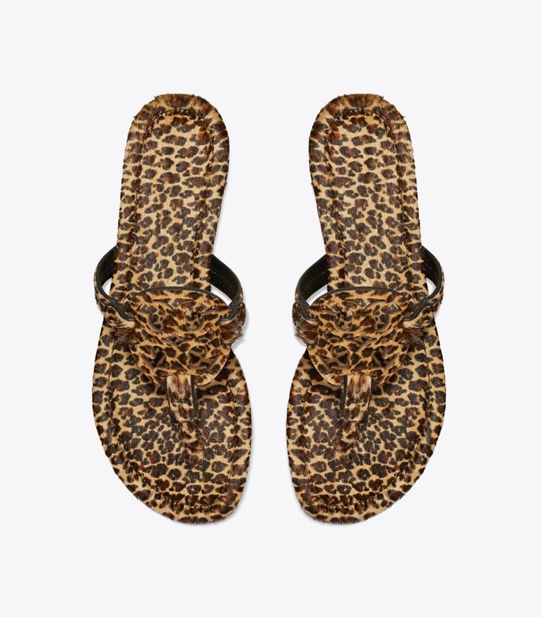 Tory Burch diseñador sandalias Sandalias Miller de pelo de ternera estampado en LEOPARD MULTI vista superior